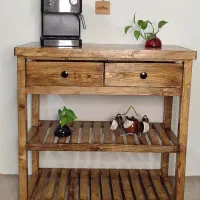 کافی بار، میز، کنسول چوبی، دکوری، دکوراسیون