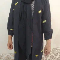 مانتو مشکی جلو  باز نو
