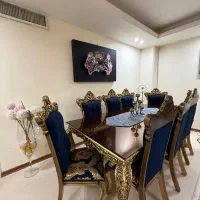 فروش مبلمان سلطنتی استیل ۹نفره ومیز ناهارخوری ۸نفر
