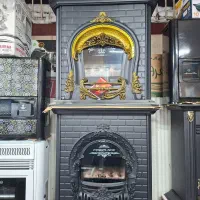 بخاری گازی شومینه پرنس سفید طلایی ومشکی باگارانتی