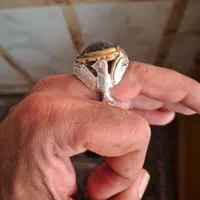 انگشتر نقره با رکاب طرح دو کبوتر قرینه|جواهرات|زابل, |دیوار