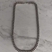 گردنبند مردانه استیل با رنگ نقره ای