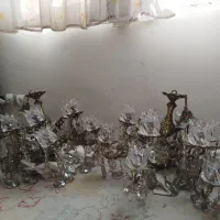 دو عدد لوستر برنجی شش شاخه