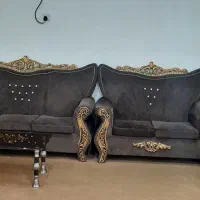 فروش مبل سلطنتی ۷ نفره و آینه کنسول سلطنتی برنز