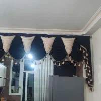 والان پرده قهوه ای شاین دار درحدنو