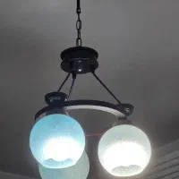 لوستر فلزی طرح چوب