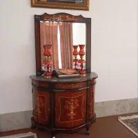 آینه کنسول و میز تلوزیون و دستک پرده