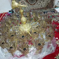 لوستر 30شعله 15شاخه تمام برنزی|لوستر و چراغ آویز|قدس, شهر‌قدس|دیوار