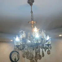 لوستر برنجی آبکاری شده ۴ شاخه دوبل