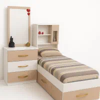 تخت خواب  و سرویس تک نفره