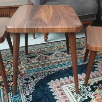 سه عدد میز عسلی ومیز بزرگ جلو مبلی