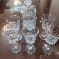 تنگ و جام قدیمی کریستال تراش خورده اصل