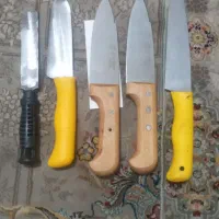 چاقو قصابی حیدری ۴ عدد با مصقل قیچی نشان