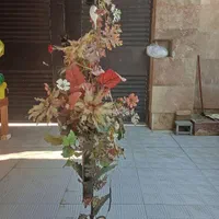 گل مصنوعی پایه فرفورژه دارای چراغ خواب،|مبلمان خانگی و میز عسلی|بهنمیر, |دیوار