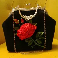 کیف زنانه مجلسی روبان دوزی شده (ارسال رایگان)