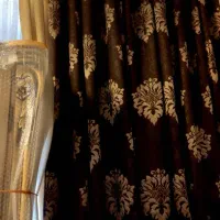 پرده پذیرایی با والان مخمل ترک وآستر با کتیبه(تاج)|پرده، رانر، رومیزی|تهران, جردن|دیوار