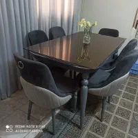 میز نهارخوری با صندلی۶ نفره شیک و سالم