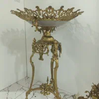 لوستر برنجی اصل کنارسالنی ظرف میوه ایستاده|لوستر و چراغ آویز|ری, حمزه‌آباد|دیوار