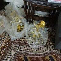لوستر وسط بزرگ و چهار لوستر کوچکتر ست همدیگه|لوستر و چراغ آویز|اهواز, زیتون کارگری|دیوار