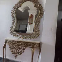 کنسول اینه و لوستر برنز اصل وسنگین وزن و زیبا