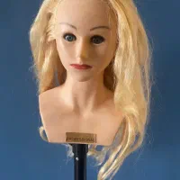 سر مانکن موی طبیعی آرایشگری + سه‌پایه مناسب