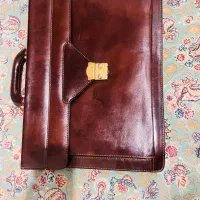 کیف اداری چرمی قهوه‌ای نو