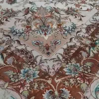 فرش قالیچه،۶۰رج خطیبی چله حاشیه ترنج ابریشم|فرش|تبریز, |دیوار