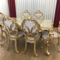 میز ناهار خوری ۶نفره سلطنتی گلد|میز و صندلی غذاخوری|رشت, سعدی (تختی)|دیوار