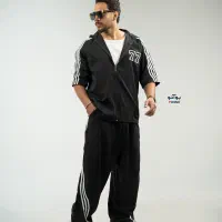 ست پاییزه مردانه تیشرت و شلوار کلاهدار