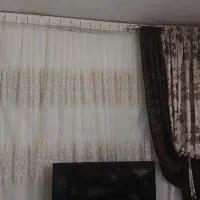 پرده خامه دوزی  با ۲ عدد والان