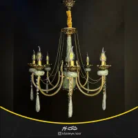 لوسترجدید بدنه سنگ شاخه برنجی