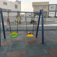 تاب دوقلو پلاستیکی سرسره پارکی چرخونک فلزی