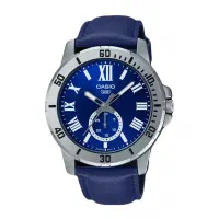 ساعت مچی مردانه کاسیومدلMTP-VD200Lبابندچرم سرمه ای