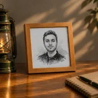 پرتره هنری مردان و کودکان با قاب، از روی عکس