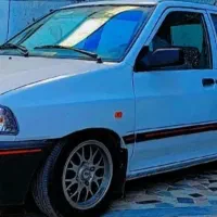 پراید هاچبک سفید با رینگ یک سال بیمه