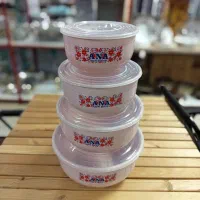 ظرف پلاستیکی درب دار 4تکه آنا