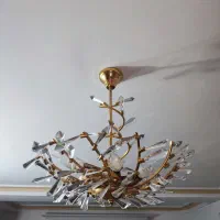 لوستر برنجی ،همراه لامپ رایگان|لوستر و چراغ آویز|رشت, دیانتی|دیوار