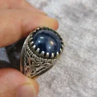 انگشتر نقره سنگ عقیق آبی