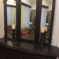 کنسول آینه دار چوب گردو|بوفه، ویترین، کنسول|نوشهر, |دیوار