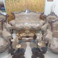 مبل سلطنتی ۷ نفره شاه نشین چوب گردو منبت کار دست|مبلمان خانگی و میز عسلی|قزوین, |دیوار