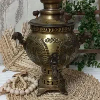 سماور برنجی ذغالی ۳لیتری