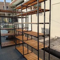 قفسه جاکفشی رگال فلزی میز ویترین دکور شلف چوب|کتابخانه، شلف، قفسههای دیواری|تهران, صادقیه|دیوار