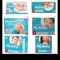 100بسته پوشک مای بیبی و مولفیکس  همه سایز