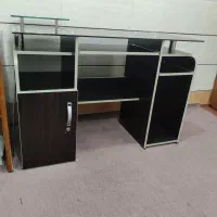 میز کامپیوتر روکش شیشه ابی