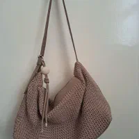 کیف بافت کرمی رافیا