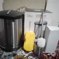 سطل زباله استیل همراه با اسفنج و فرچه توالت استیل|لوازم نظافت|بندر انزلی, آذربایجان|دیوار