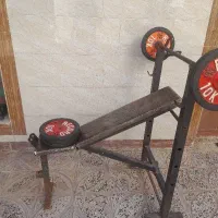 میز پرس چندکاره همراه وزنه و دمبل ۶۴ کیلو|تجهیزات ورزشی|بدره, |دیوار