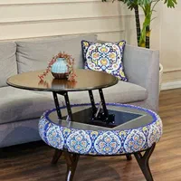 میز ناهارخوری عسلی و پاف باکس دار آکام