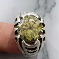 انگشتر دست ساز موزانایت سبز روسی