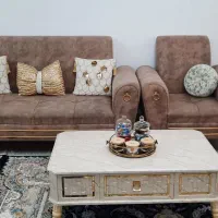 مبل هفت نفره کوسن جلو مبلی و عسلی